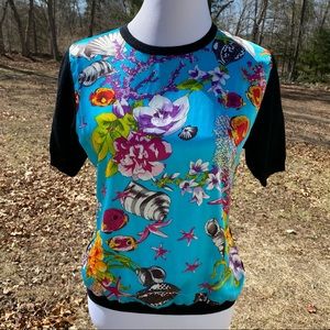 BALLA VALENTINA TOP SHORT SLEEVE BLACK BLUE Size 42 6